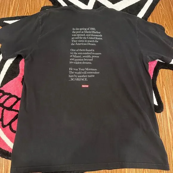 Supreme Scarface Split Tee - Size X-Large - Black - Used